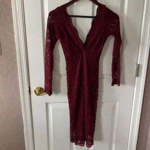 Burgundy lace dress